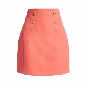BALMAIN HW 4 BTN GDP KNEE SKIRT