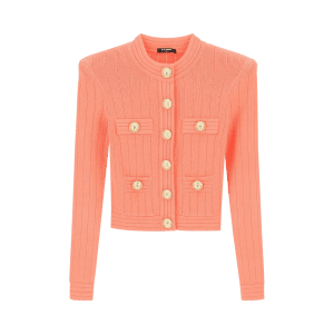 BALMAIN 4 PKTS BUTTONED KNIT CARDIGAN